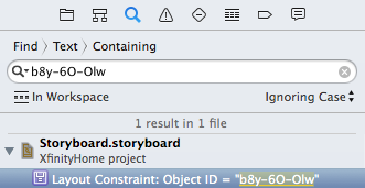 Find In Workspace with storyboard elements